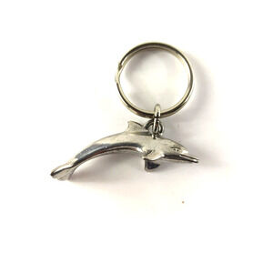 Dolphin 3 D Keychain Silver Color